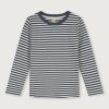 GRAY LABEL Triko L/S GOTS - Blue Grey - Off White