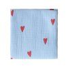STUDIO NOOS Mušelínová plena Light Blue hearts 70 x 70