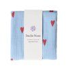 STUDIO NOOS Mušelínová plena Light Blue hearts 70 x 70