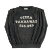 SISTERS DEPARTMENT Dámský top - Faded black w/ "pizza takeaway" print