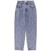 SISTERS DEPARTMENT Dámské kalhoty - Washed blue denim w/ animal print