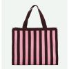 THE STICKY SIS CLUB Taška Shopper Knitted stripes - chocolate + bubblegum