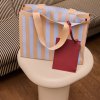 THE STICKY SIS CLUB Taška Shopper Knitted stripes - marzipan + sky