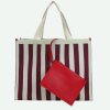 THE STICKY SIS CLUB Taška Shopper Knitted stripes - mist + fig