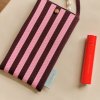 THE STICKY SIS CLUB Taštička na mobil Knitted stripes - chocolate + bubblegum