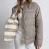 VIVI MARI Oboustranná bunda Ultra Light Puffer Jacket mushroom/bold stripes
