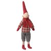 MAILEG Vánoční skřítek S25 - Red checkered shirt - Size 1