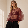 ESTHÉ Organzový top -  Red