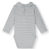 GRAY LABEL Body pro miminka s límcem GOTS - Stone Grey - Cream