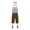 GRAY LABEL Top - tílko Boxy GOTS - Stone Grey - Cream