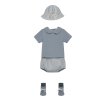 GRAY LABEL Kraťasy Baby Bloomer GOTS - Stone Grey - Cream