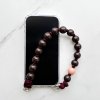 LE STUDIO Mini korálkový popruh na telefon – hnědá a burgundy