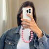 LE STUDIO Mini korálkový popruh na telefon – růžová a šedá