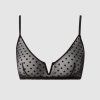 UNDERSTATEMENT Podprsenka Mesh V-Balconette  Black Dots