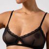 UNDERSTATEMENT Podprsenka Mesh Triangle Bralette Black
