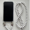 LE STUDIO Korálkový popruh na telefon dlouhý - New White