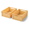 LIEWOOD Sada 2 úložných boxů Weston S - Lemon yellow