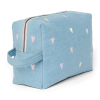 STUDIO NOOS Toaletní taštička Denim Light BLue Hearts