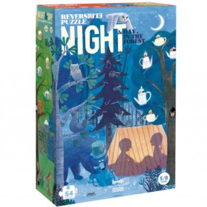 LONDJI Oboustranné puzzle Den a noc v lese - 54 pcs