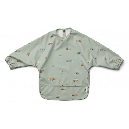 LIEWOOD Merle bryndák s rukávy - Bib Vehicles/dove blue mix