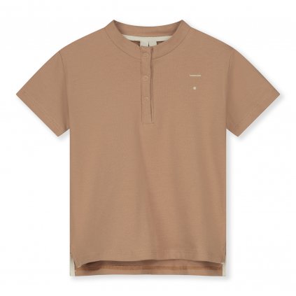 GRAY LABEL Baby Triko S/S Henley GOTS -  Biscuit
