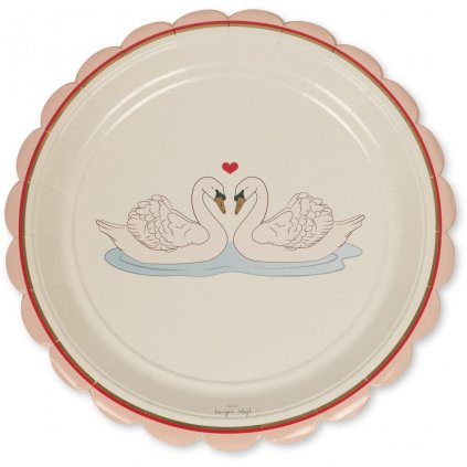 KONGES SLOJD Papírové talíře - SWAN