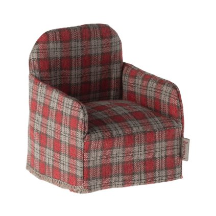 210124 maileg plysove kreslo pro mysky red checker s24