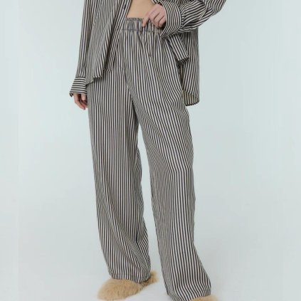 THE NEW SOCIETY Dámská kalhoty WEST - Midnight Navy Stripes