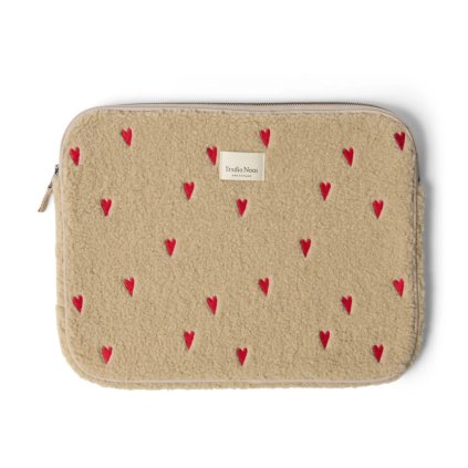 STUDIO NOOS Obal na notebook - Ecru Teddy Hearts