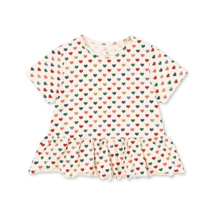 KONGES SLOJD Triko FRILL - COEUR COLORÉ