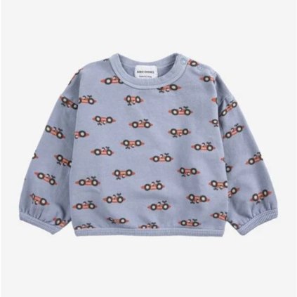 BOBO CHOSES Mikina Race Car all over light blue