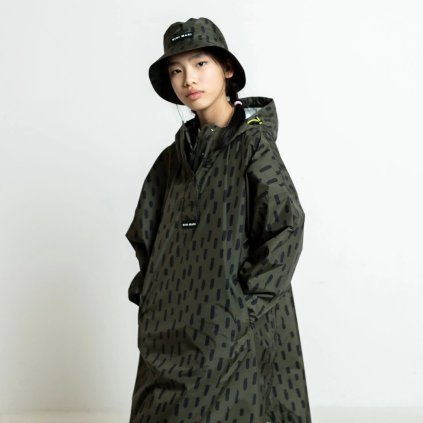 VIVI MARI Dětský kabát do deště Drops olive/black