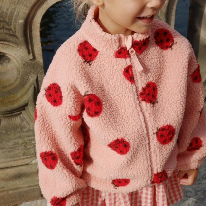 KONGES SLOJD JODY TEDDY JACKET GRS LADYBUG PINK