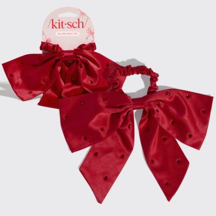 KITSCH Saténová gumička s mašlí