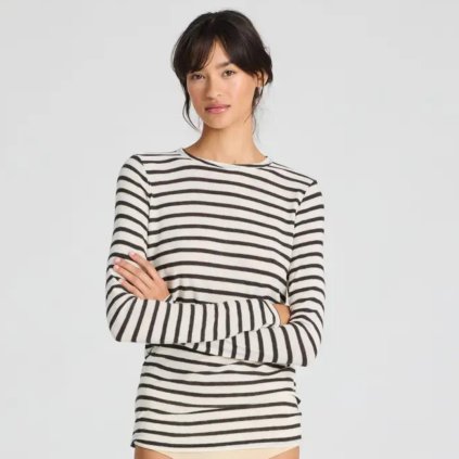 GAI+LISVA Dámský top Thyra - Reverse Dark Brown Stripe