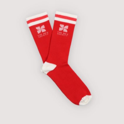 THE NEW SOCIETY ponožky TNS Logo - Tulip Red