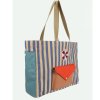 STICKY LEMON Shopper Wonders - stripes blue whape + sandy yellow