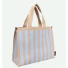 THE STICKY SIS CLUB Taška Shopper Knitted stripes - marzipan + sky