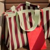 THE STICKY SIS CLUB Taška Shopper Knitted stripes - mist + fig