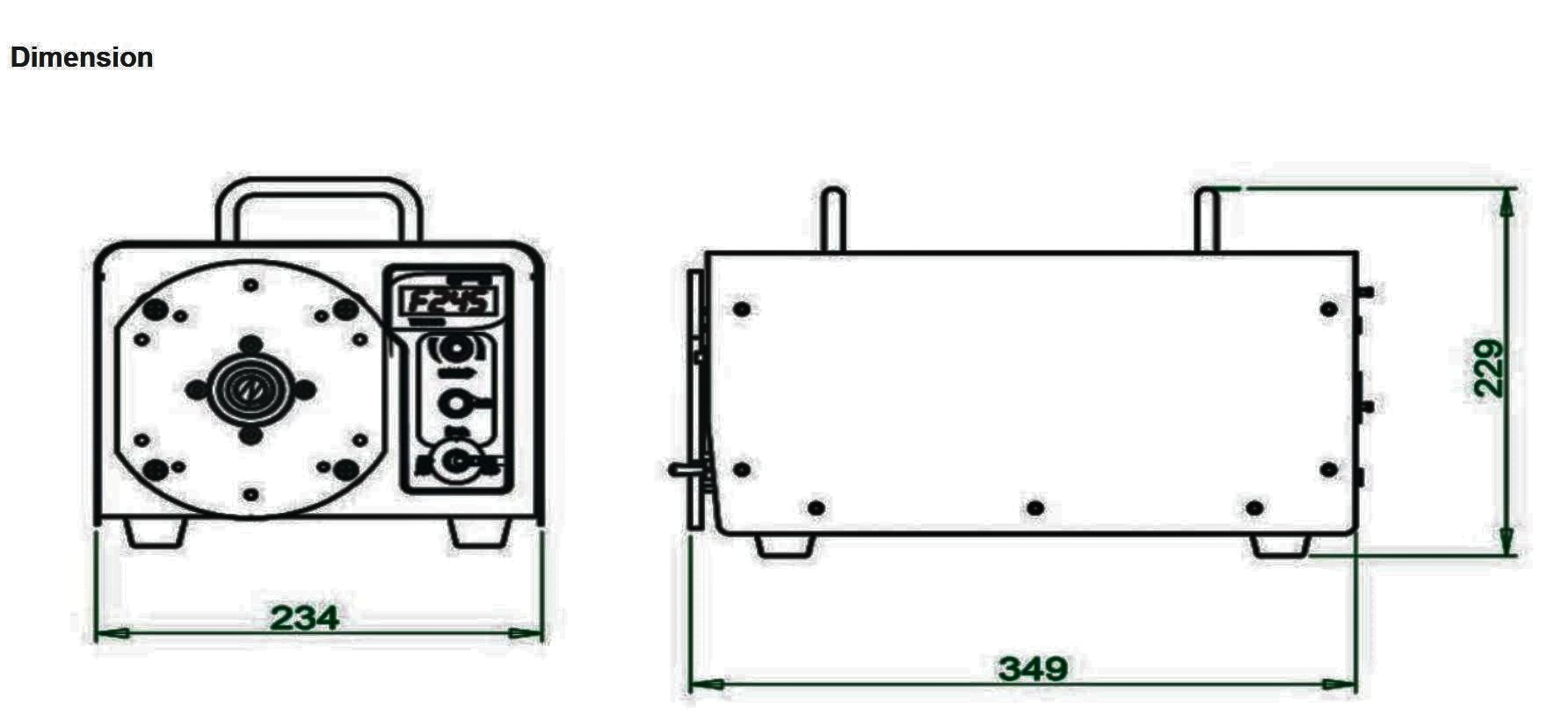 Laboratorní_hadicové_čerpadlo_WG600_rozmer_Create_Flow