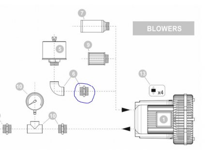 Dmychadlo BLOWERS SEKO BLKC PN pozice 6 Nipple PVC Create FLow