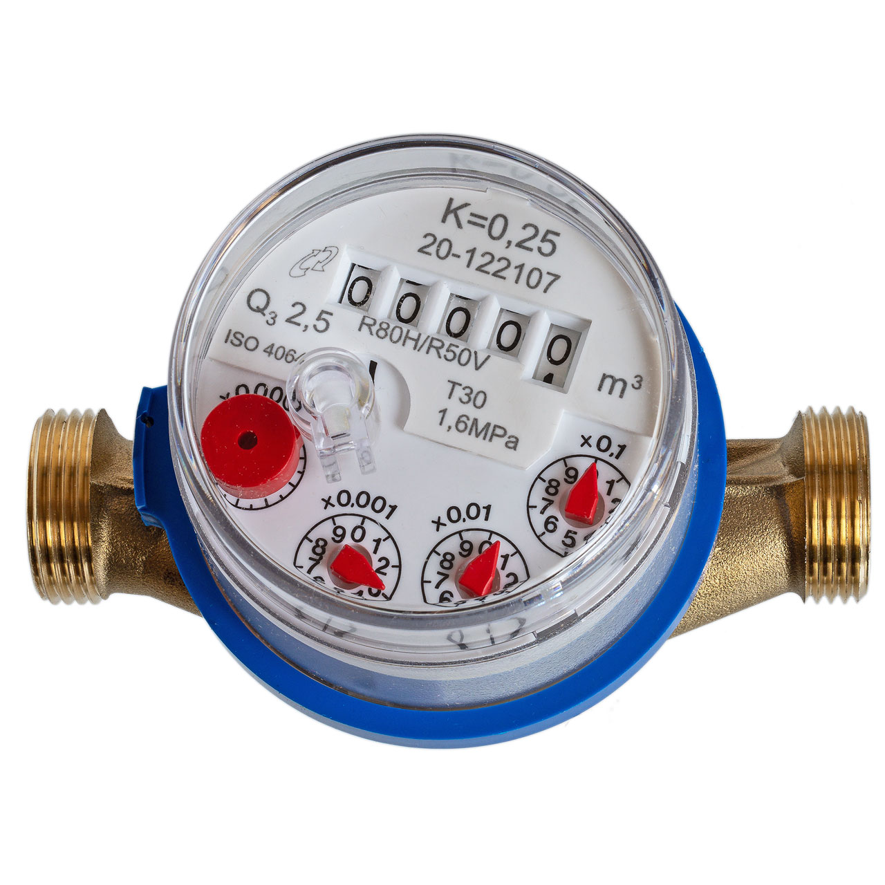 Vodoměr/Průtokoměr SEKO 3/4", 4 pulzy/1l na horkou vodu