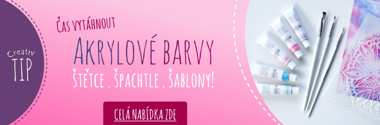 Akrylové barvy, štětce, šablony