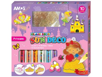 Barvy na sklo sada 10 barev 10,5 ml + 12 sklíček POHÁDKA