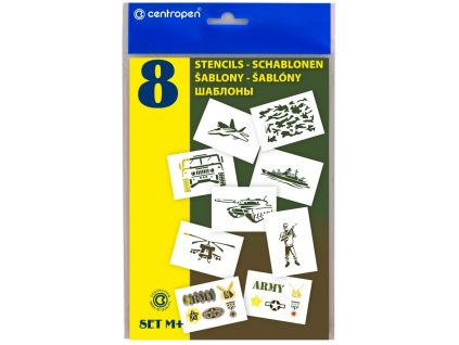 Šablony A5 8 ks Vojenské motivy CENTROPEN
