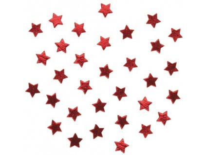 Hvězdičky dřevěné červené 1 cm, 36 ks