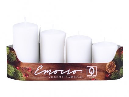 Emocio adventní stupně 4ks prům.40mm bílé svíčky