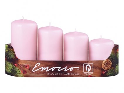 Adventní stupně 4ks prům.40mm růžové svíčky