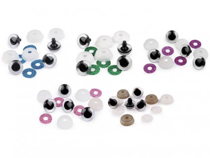 Oči glitrové s pojistkou Ø20 mm - 4ks