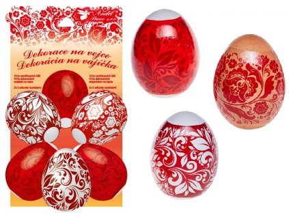 Smršťovací dekorace na vejce červené 10 ks